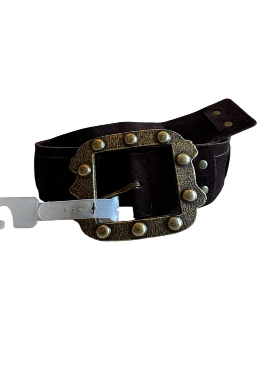 Neiman Marcus Brown Suede Leather Studded Statement Belt NWT Women M Western main image 4